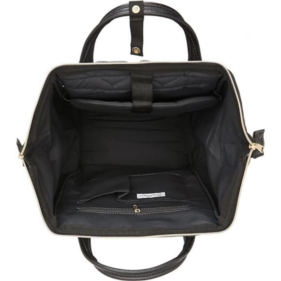 Faux-Leather Backpack Diaper Bag with Laptop Compartment Travel School main image 5